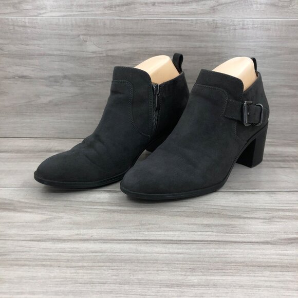 Franco Sarto Ankle Boots Women's 6.5 Halle II Gray Faux Suede Booties - Picture 3 of 12